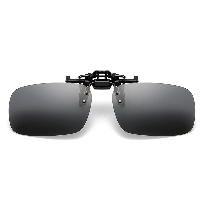 Fishing Use Sunglasses Eyewear Clip On Style Sunglasses UV400 Polarized Fishing Riding&Hiking Eyewear Day/Night Vision Glasses: Black / L