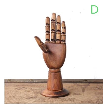 Mano de madera maniquí hombre mano maniquí conjunta para pulsera marioneta gafas joyería accesorios de pantalla de de una pieza B538A