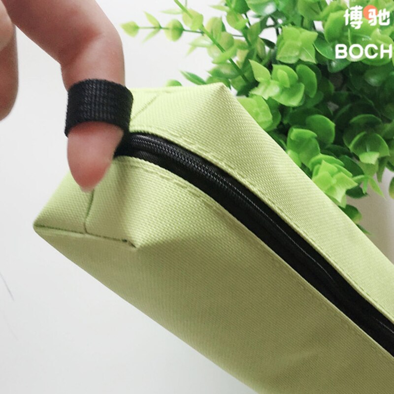 Pencil Case Makeup Bag Canvas Zipper Pen Bag Box Solid Cosmetic Bag School Stationery Bag Cosmetic Brush Bag For Girl Boy