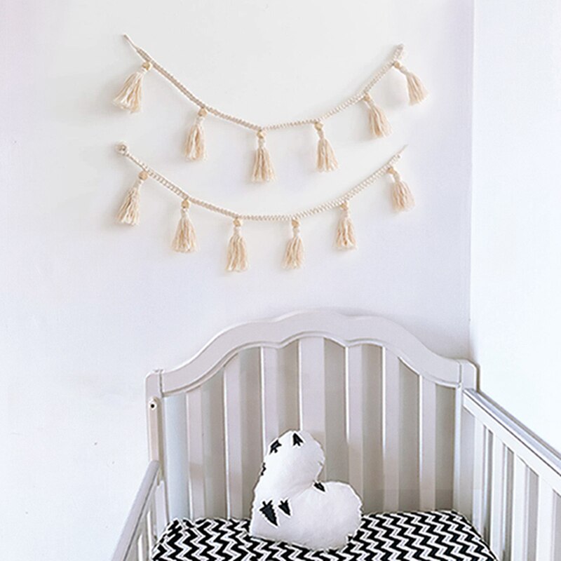 INS Nordic Style Tassel Garland String Kids Room Decor Bumper for Newborns Wall Hanging Ornaments Baby Shower Party Banner