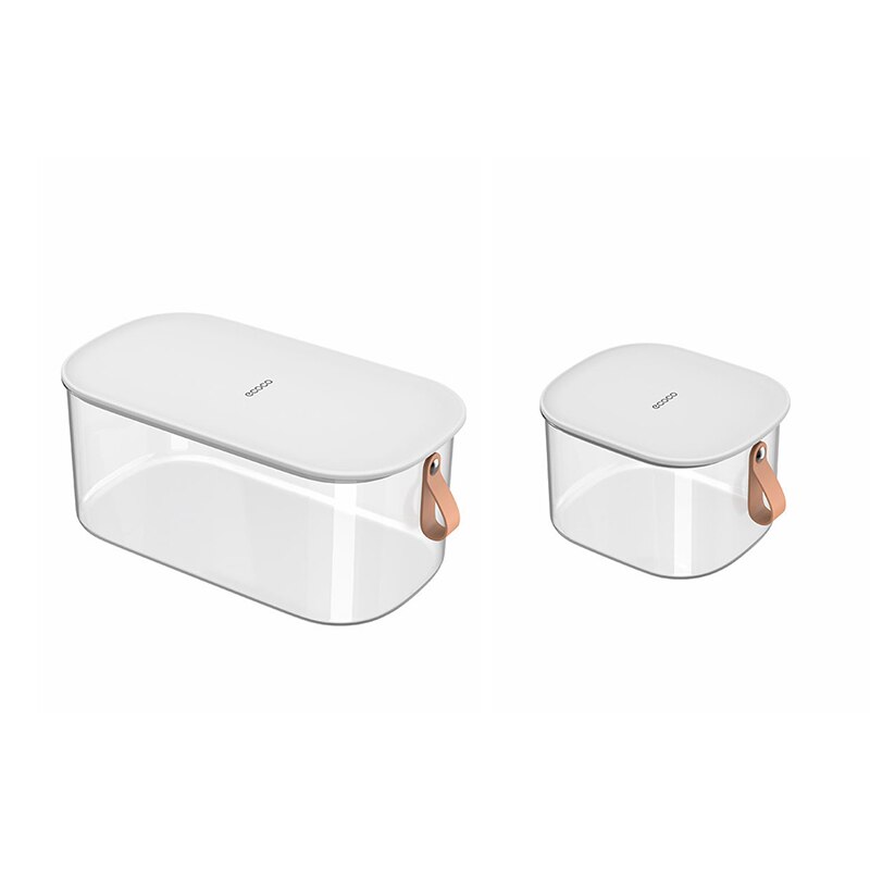 ECOCO Refrigerator Food Storage Containers with Lids Transparent Large Capacity Plastic Seal Tank Separate Vegetable Fresh Box: 2pcs  white