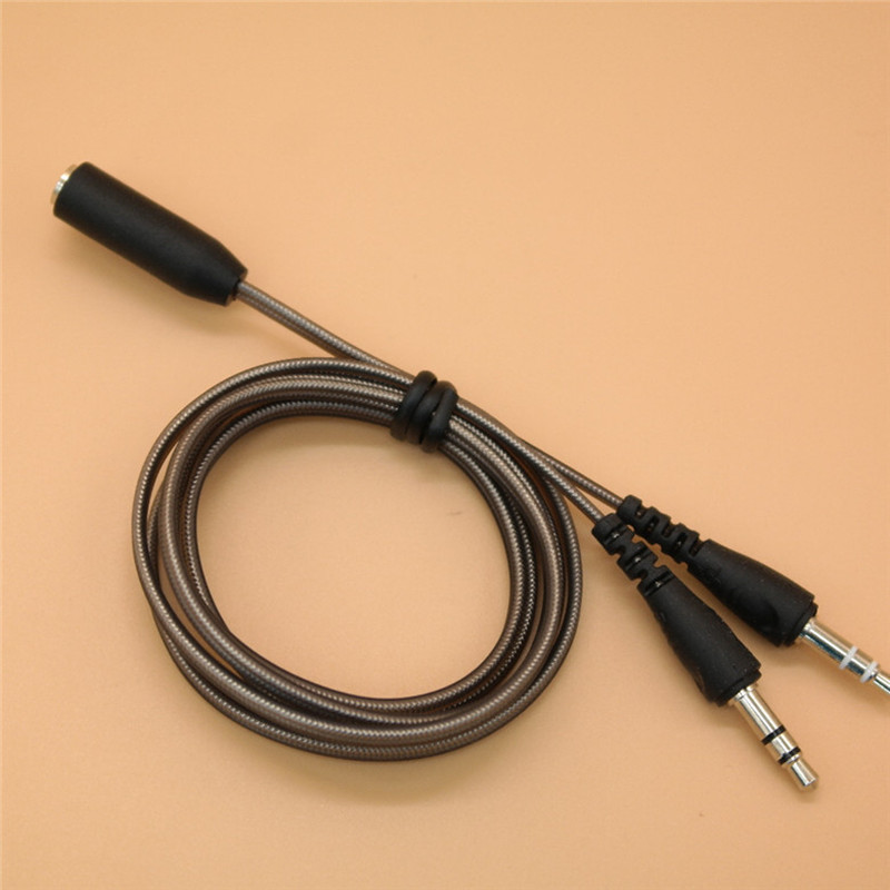 Y-splitter-Adaptador de Audio estéreo con micrófono, Cable de Audio, transductor de auriculares, combo, divisor para auriculares, 1 hembra a 2 macho de 3,5mm