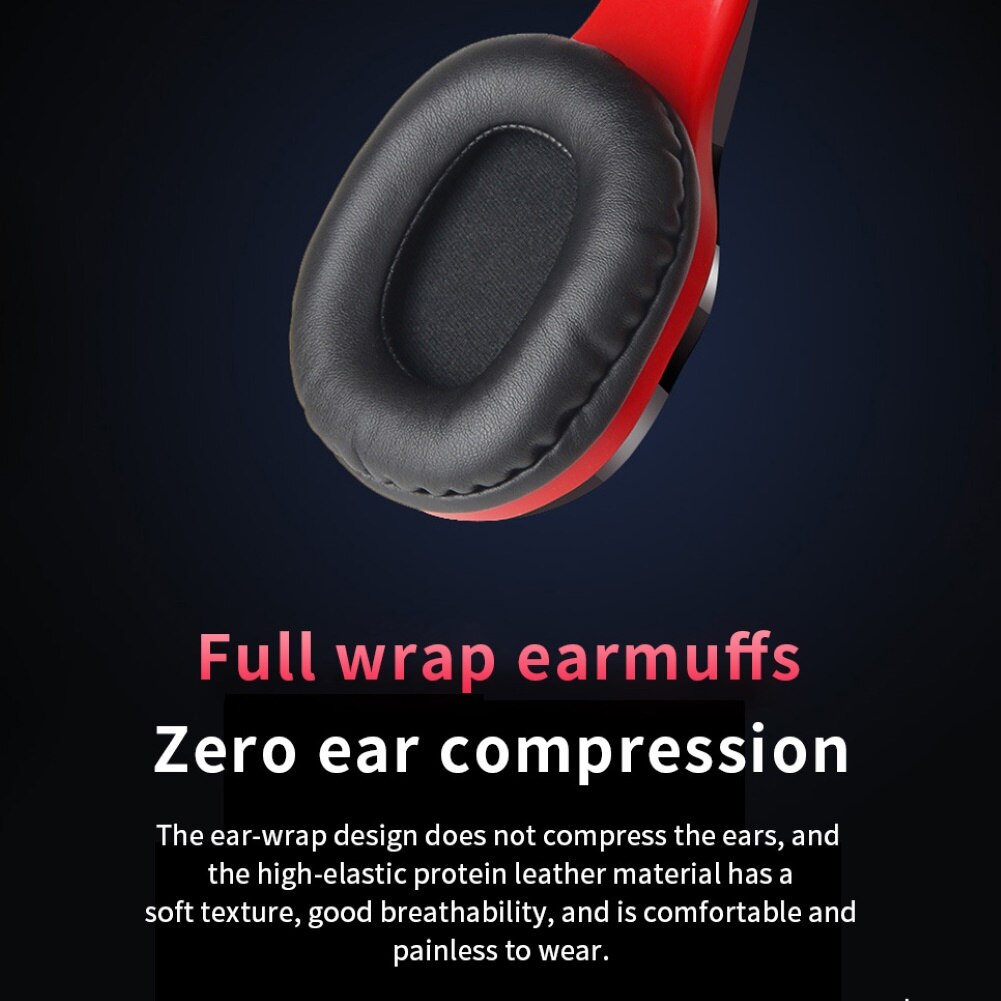 Folding Wireless TF Card Bluetooth 5.0 Stereo Music Headphone Sports Headset