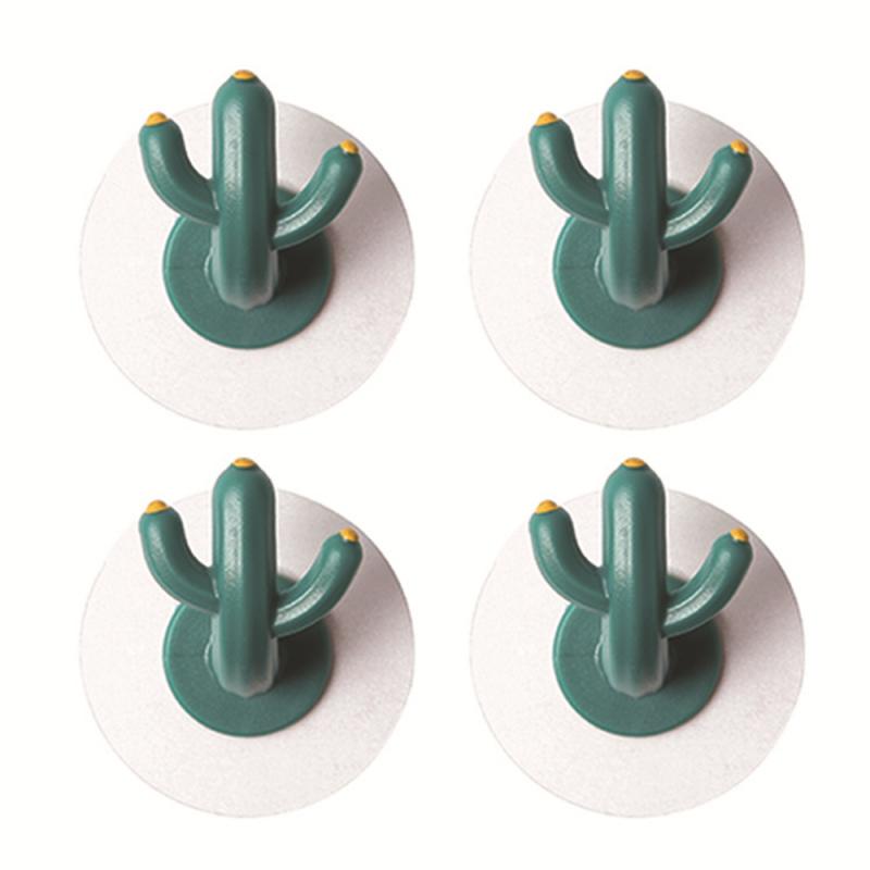 Adhesive Sticky Mount Hanger Rack Cactus Hook Wall Door Hanger Hook Coat Cabinet Towel Hook Multi-functional Hooks Durable