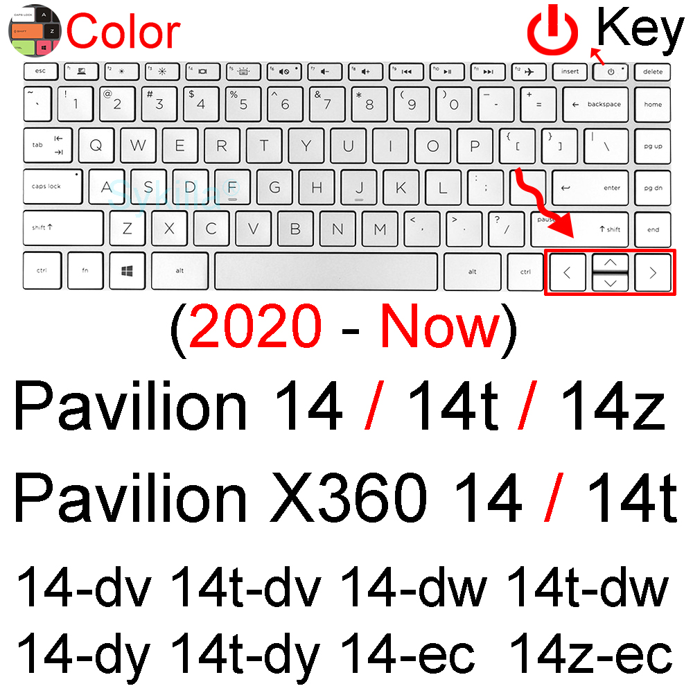 Keyboard Cover for HP Pavilion 14 X360 14t Touch 14t-dv 14t-dw 14t-dy 14-BA 14-BF 14-AB Silicone Protector Skin Case Accessories: Color 2020-Now