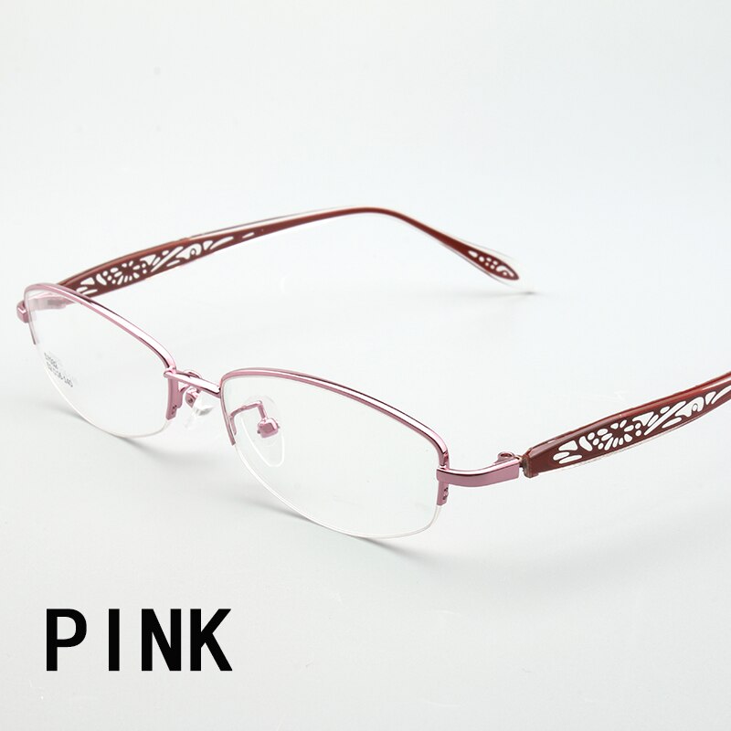 arrived alloy women's half rimless eyeglasses ... – Grandado