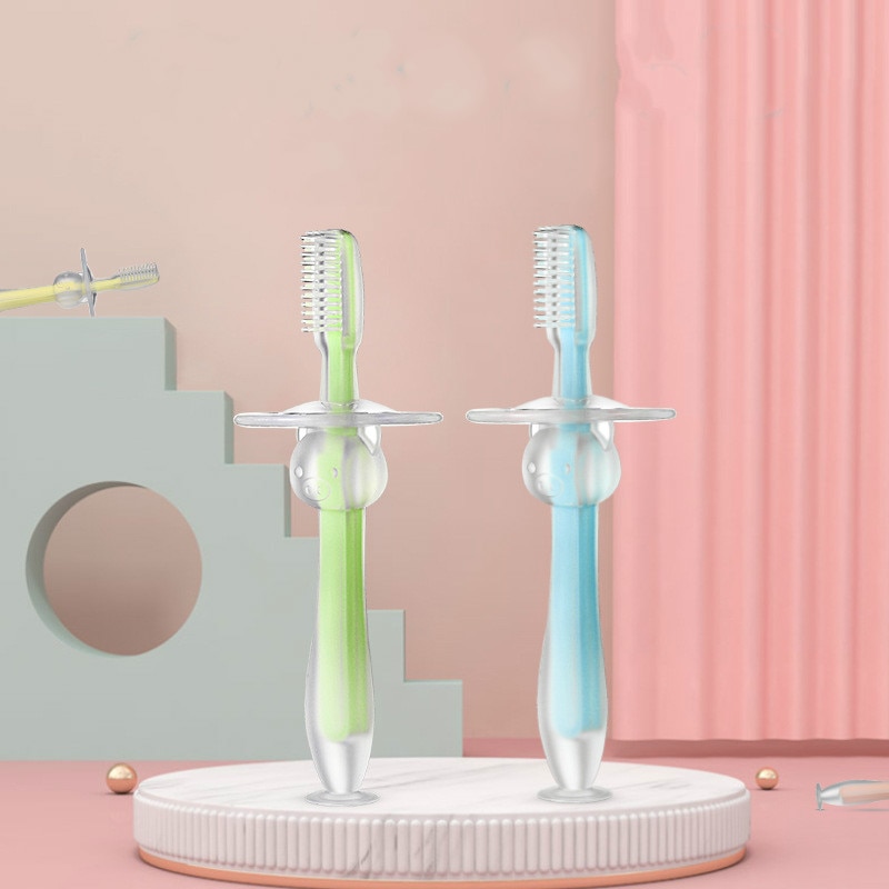 1PC Baby Weiche Silikon Ausbildung Zahnbürste Kinder Kinder Dental Oral Care Tooth Pinsel Werkzeug Standable Zahnbürste Baby Artikel