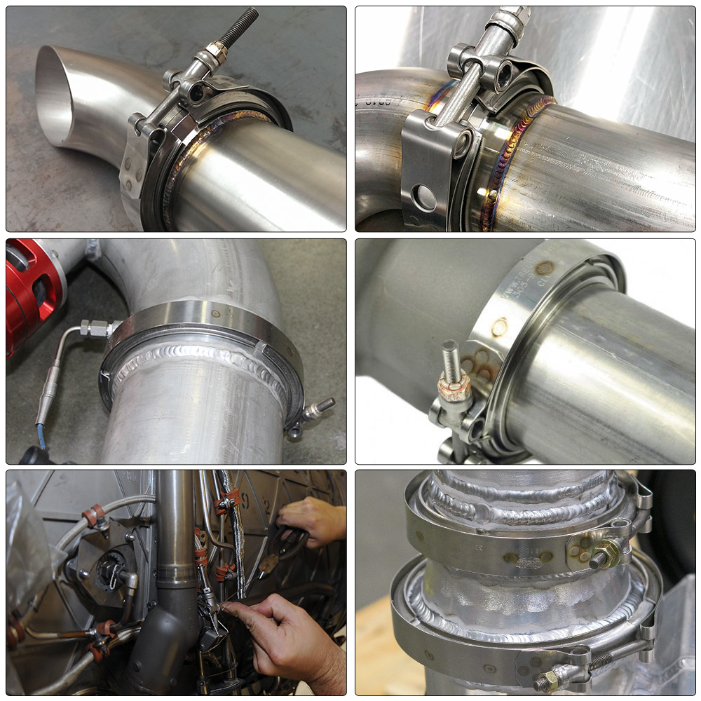 TURBO/INTERCOOLER/tubería bajante/abrazadera de banda en V PQY5282VC de 2,25 "de acero inoxidable 304