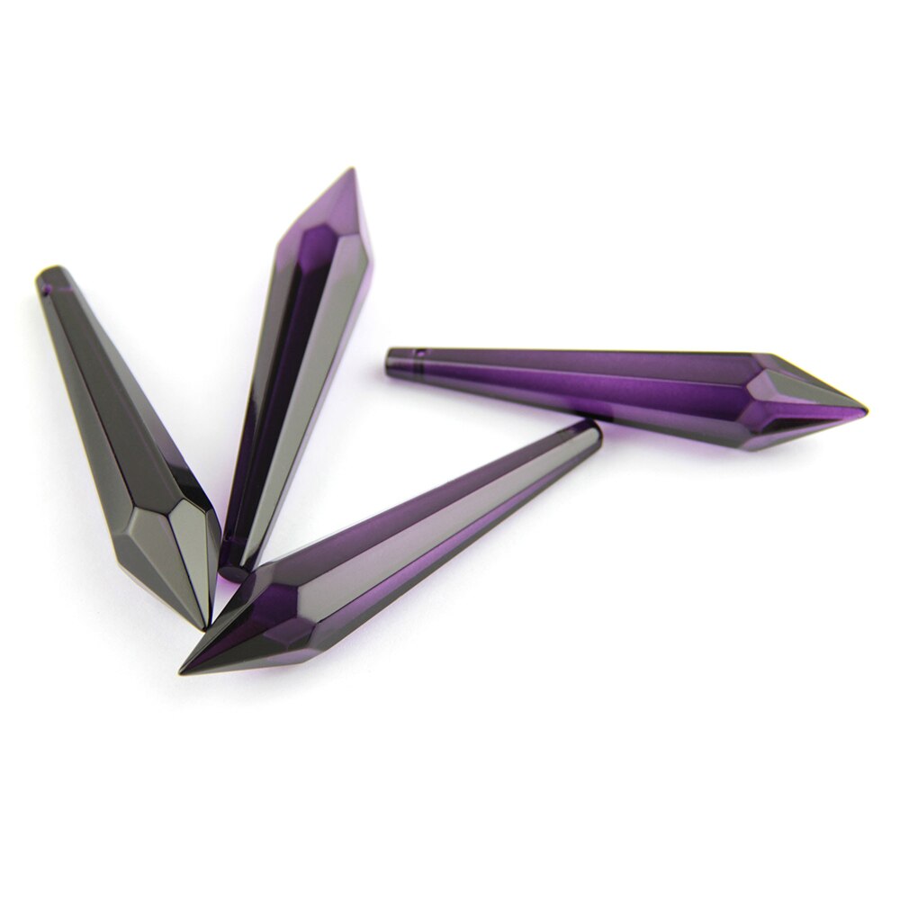 Attrape-soleil prisme en cristal violet foncé, 38mm/63mm/76mm, pour lustre en verre, pendentif en forme de goutte en U pour mariage: 63mm / 10pcs