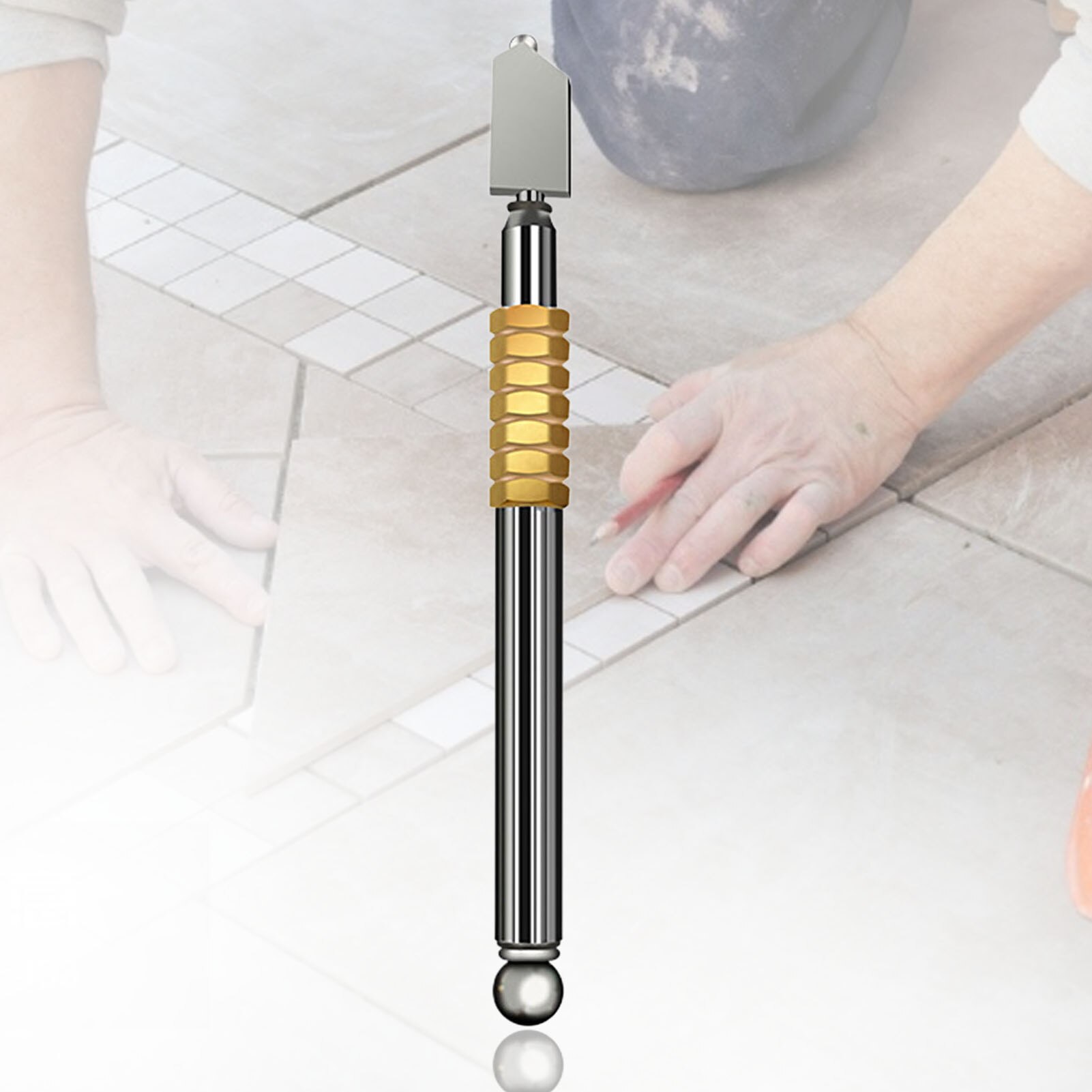 Portable 190mm Metal Glass Tile Cutter Window Craft Wearable Scroll Wheel Glass Cutter for Brick Construction Tool