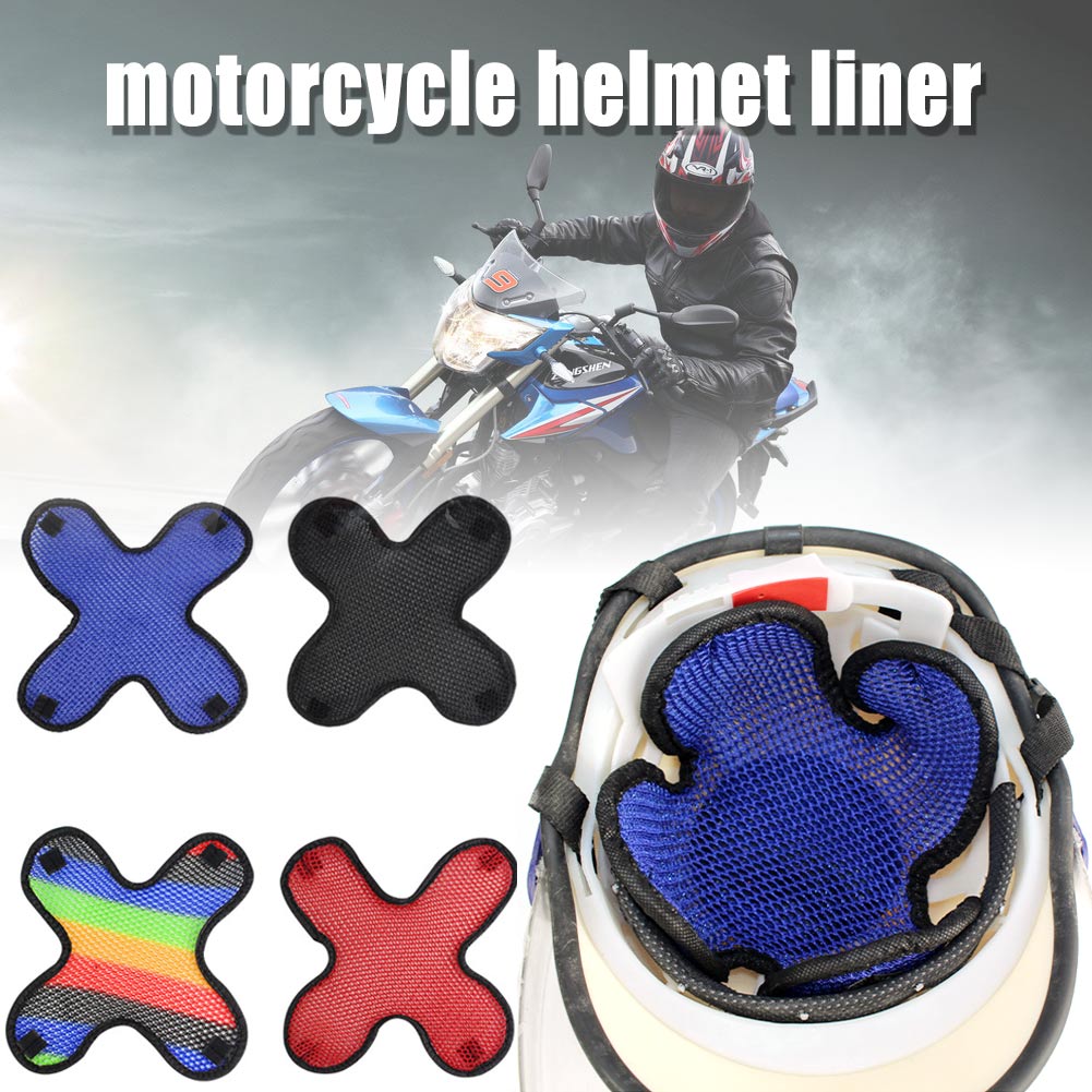 4 Colors Motorcycle Vehicle Helmet Padding Motorcycle Safety Protection Hat Cap Inner 3D Air Mesh Microfiber Helmet Cooling Pad
