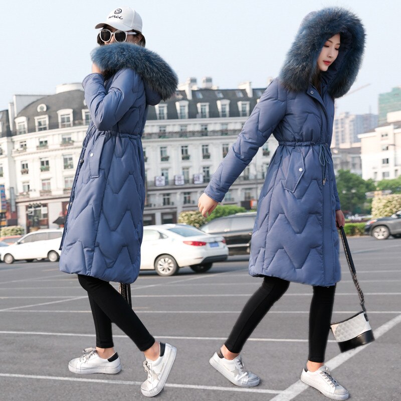 Winterjas voor dames met bontkraag, capuchon, lange jas, katoenen gewatteerde jassen, damesjas, warme bovenkleding, manteau femme hiver  p826