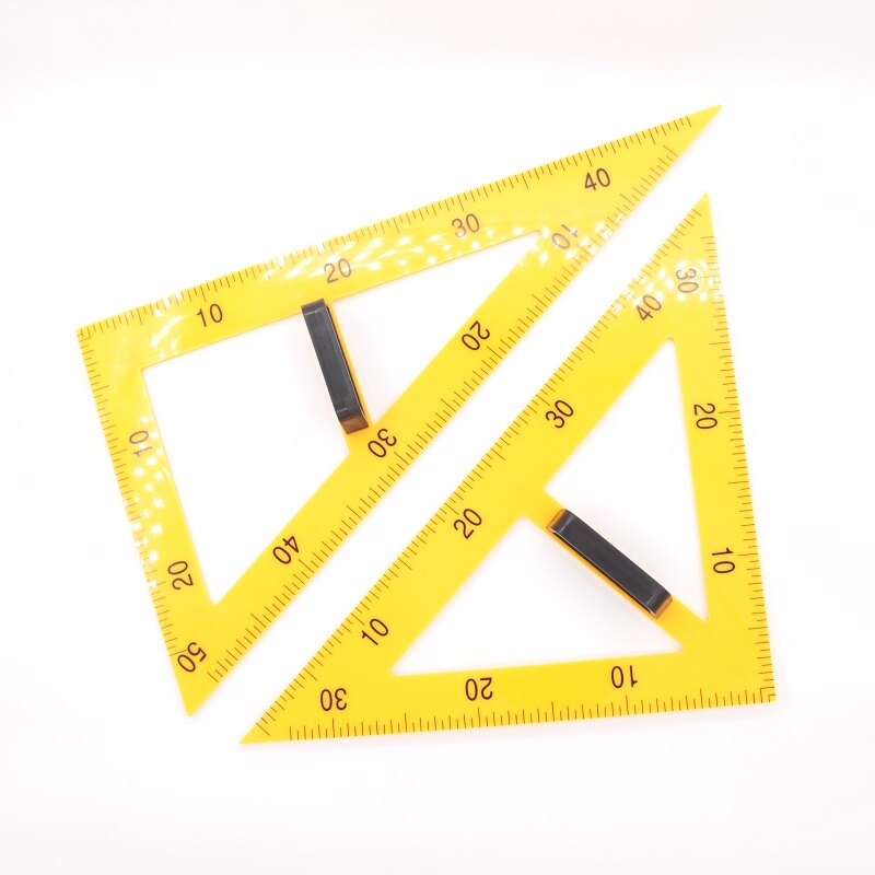 Math Teacher Ruler (Triangular Rulers,Protactor,Compasses); Teaching Math Set with Magnet Can Stick on the board School Supplies: Triangular Rulers