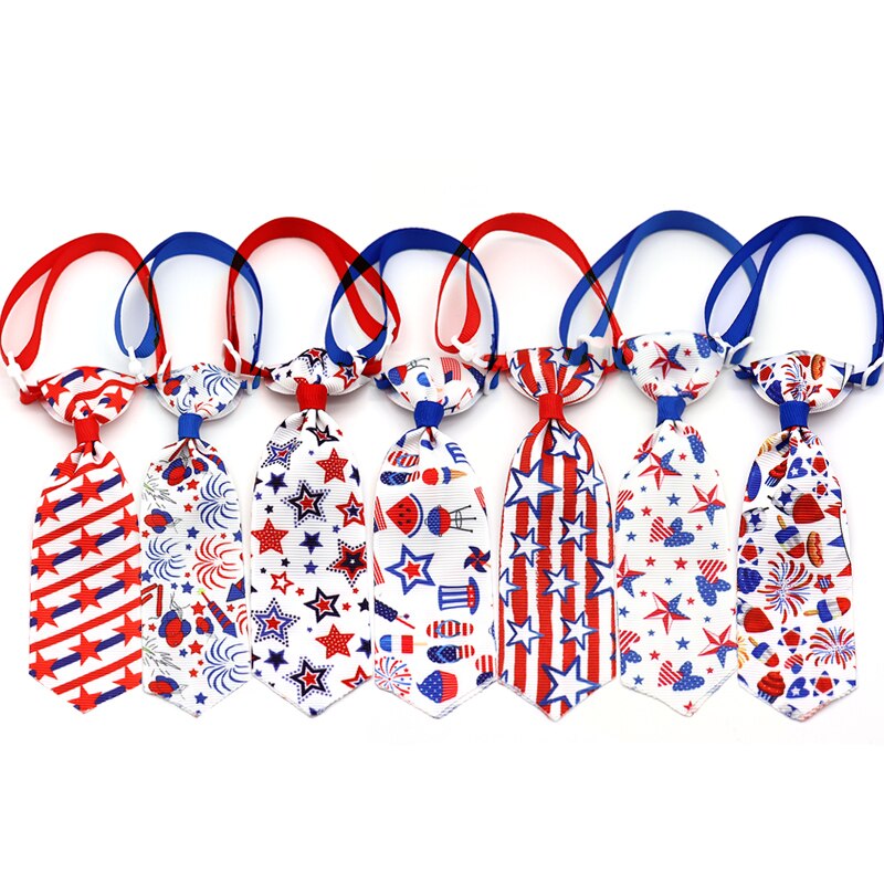 Lot de 50 nœuds papillon pour chien, motif jour de l'indépendance, 4th juillet, rouge, blanc, bleu, accessoires de toilettage pour chiot, chat, chien, nœud papillon: Noir