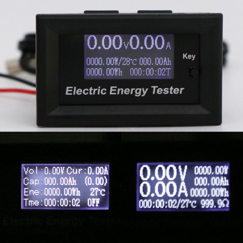 DC 120V 20A Digital DC Voltmeter Current Voltage Meters LCD Energy tester Charger ammeter battery power supply capacity