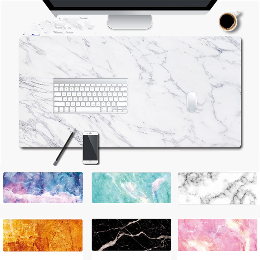 1PC Large Size Marble Grain Mouse Pad Office Computer Desk Mat Modern Table Game Keyboard Laptop Cushion Soft 900*400*1.5mm