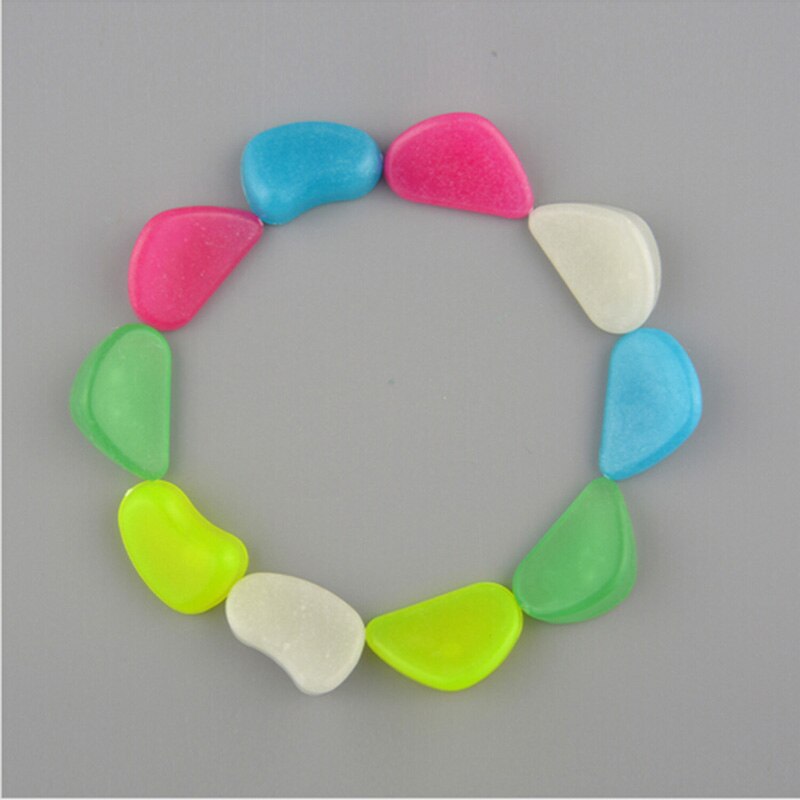 10 stuks/partij glow in the dark tuinkiezels, lichtgevende stenen, rotsen voor aquariumdecoratie, lichtgevende stenen, huisdecoratie
