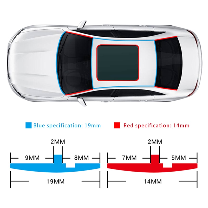 Tiras de sellado para ventana de techo de coche, protección de sellado automático a prueba de polvo, tiras de sellado para parabrisas delantero y trasero, aislamiento acústico, estilo de coche