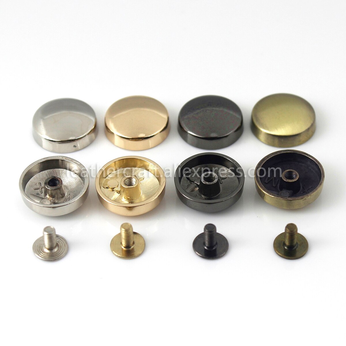 4 Stück Metall-Rundnieten mit Schraubverschluss, Nieten, Nagelbolzen für Kleidungsstücke, Lederhandwerk, Gürteltasche, Geldbörse, Dekoration, Hardware-, 16 mm
