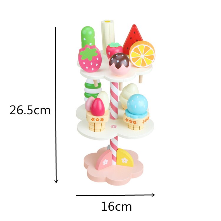 Aardbei Simulatie Pot Set Koken Houten Speelgoed Voor Kinderen Ijs Stand Afternoon Tea Set Educatief