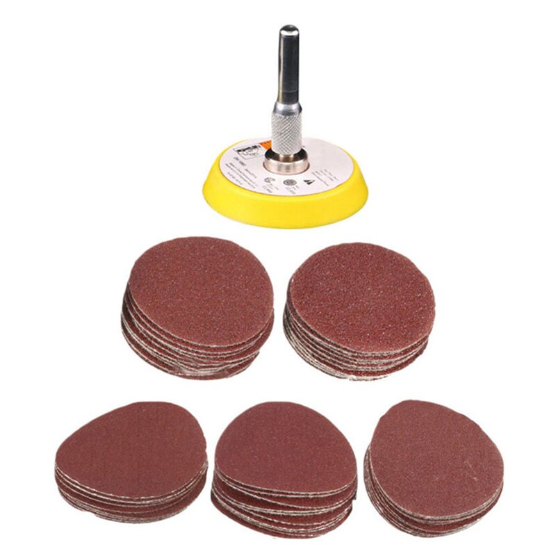 50pcs 50mm papier de verre disque polissage fil M6x1.0 grain 60/80/120/150/180 chaque 10