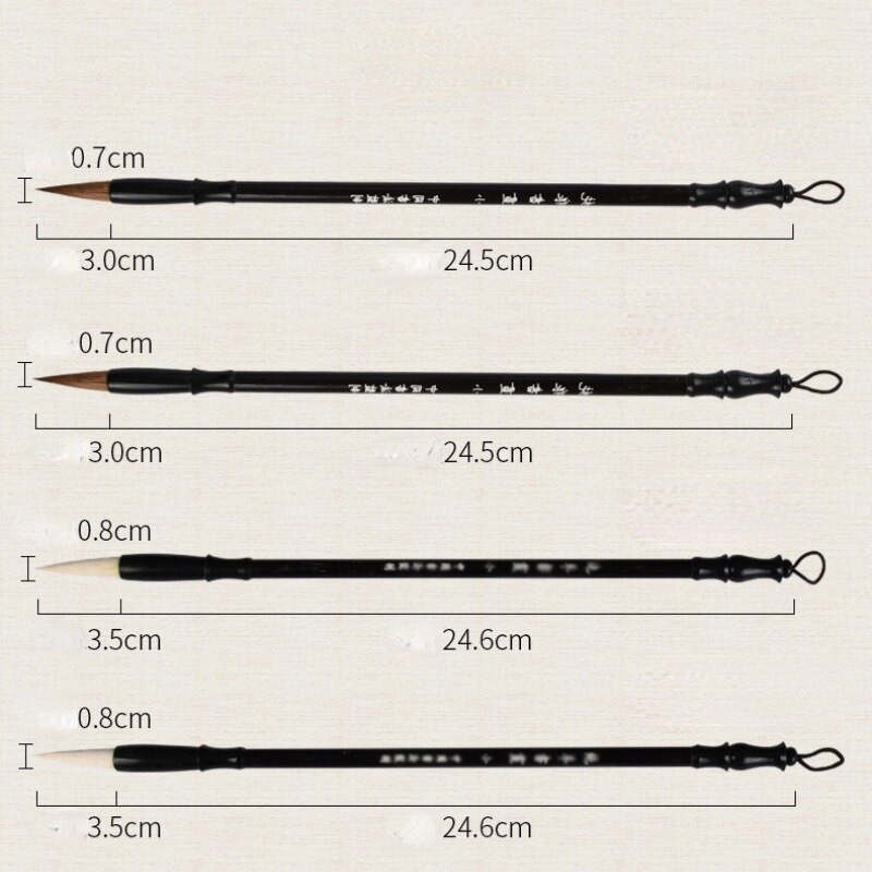 Chinese Traditional Calligraphy Set Scholar&#39;s Four Jewels Regular Script Calligraphy Writing Brushes Set