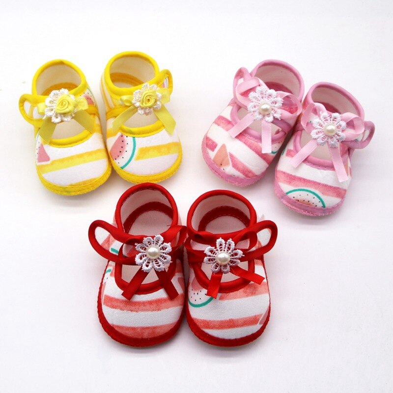 Baby Girl Sandals First Walkers Baby Breathable Cartoon Watermelon Pattern Anti-Slip Casual Sneakers Toddler Soft Soled