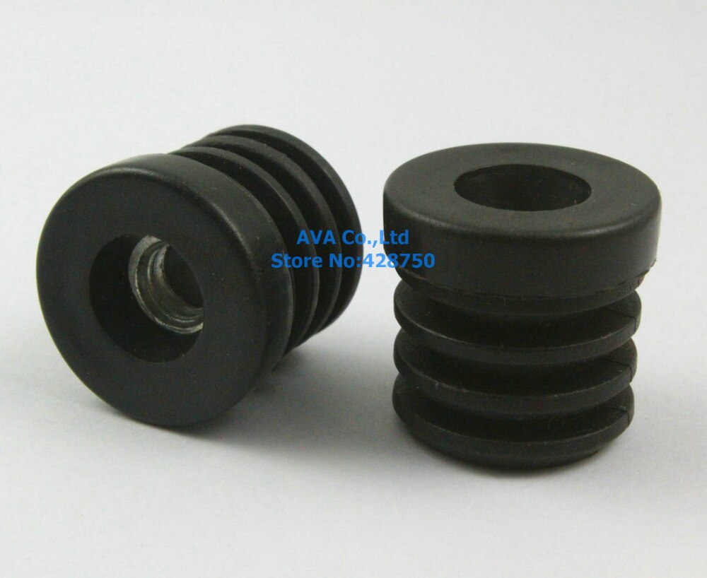 20 Pieces M8 Thread Nut 25mm Round Plastic Insert Cap Tube End Cover Cap