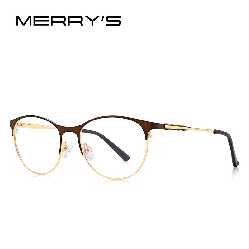 Merrys kvinder retro kat briller stel dame trending briller nærsynethed receptpligtige optiske briller  s2103: C05 brune