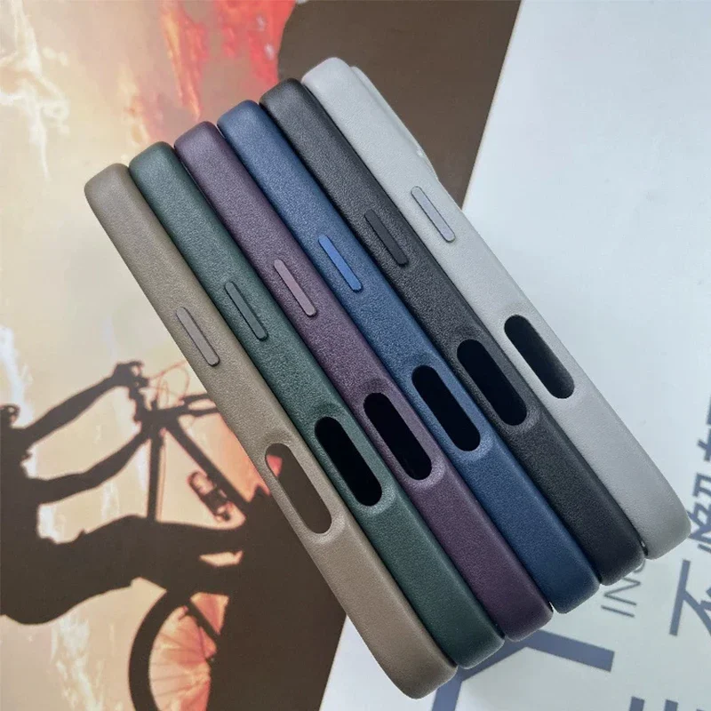 Funda de cuero oficial MagSafe con caja para Apple iPhone 16 Pro Max 16 Plus funda magnética de carga inalámbrica