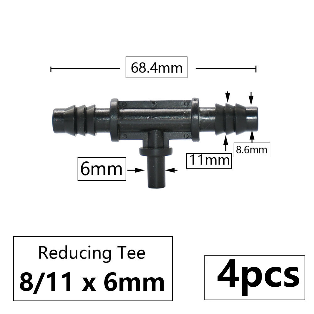 Irrigazione 3/8 "Connettore per tubo da giardino 8/11 4/7 3/5mm Riduttore per tubo flessibile Raccordo tee Gomito Estremità Spina Sistema di irrigazione a goccia: marina militare Blu