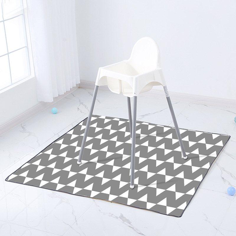 Tapis de jeu carré pour bébé, 130x130cm, décor de chambre de fille, zone de jeu, chevet, chaise haute, grands tapis
