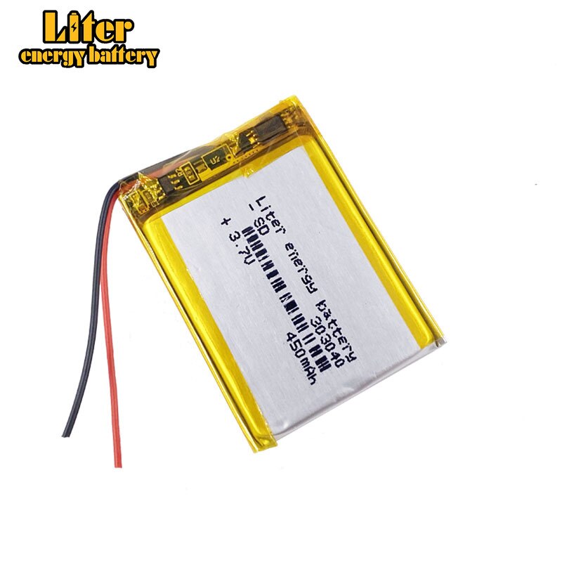 3,7 V batería de polímero de litio de 303040 de 033040 MP3 MP4 pequeño estéreo tacómetro 450MAh