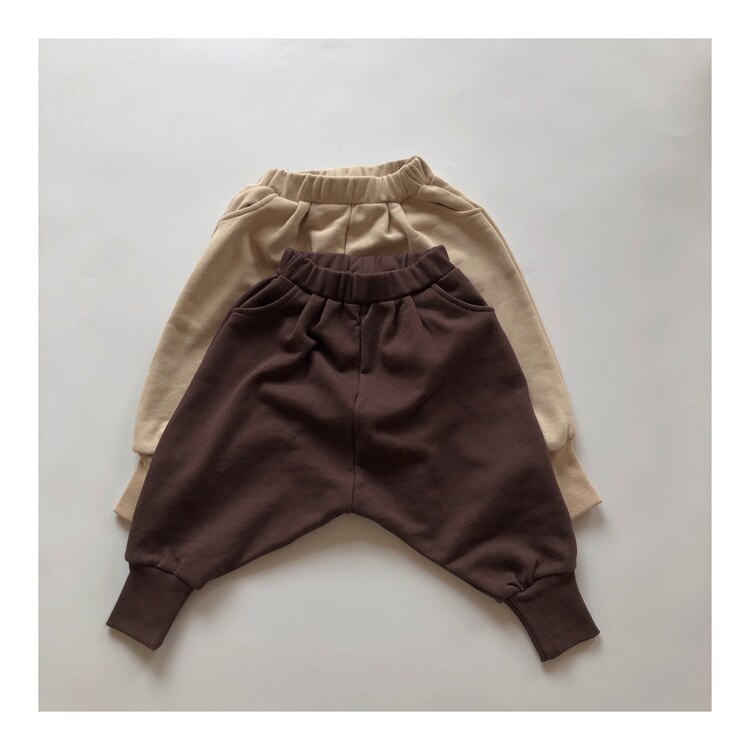 5176 Children's Cotton Straddle Pants Autumn Boys And Girls Knitted Harem Pants Cotton Casual Trousers Children Outfit