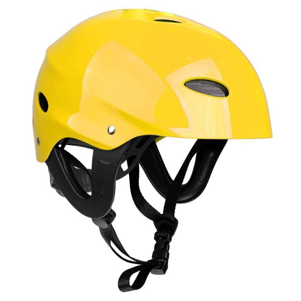 Safety Protector Helmet 11 Breathing Holes for Water Sports Kayak Canoe Surf Paddleboard: Yellow