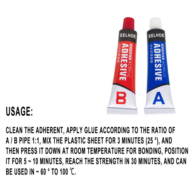 Colla Ab su acciaio inossidabile, lega di alluminio, marmo ceramico legno vetro, sigillante adesivo strutturale acrilico forte hardware 20g