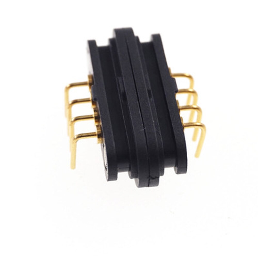 Spring-Loaded Magnetic Pogo pin connector 4 pin Pitch 2.5mm through hole Angled male female 2A36V 90degree DC Power Charge Probe