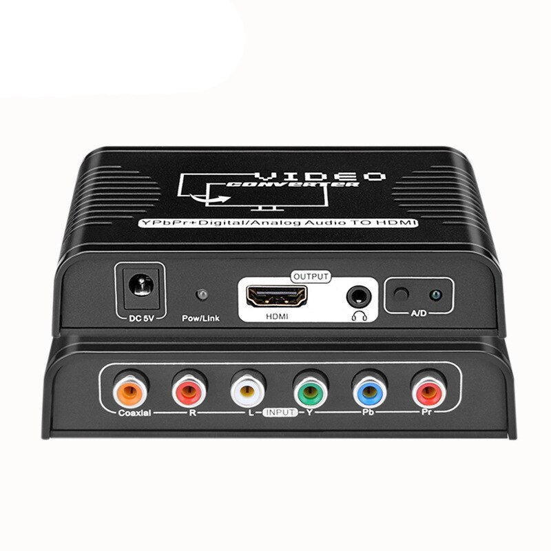 5 rca ypbpr komponent til hdmi/wii /ps3/ps4// hdtv video o omformer adapter med strømadapter -eu plugg: misligholde tittel