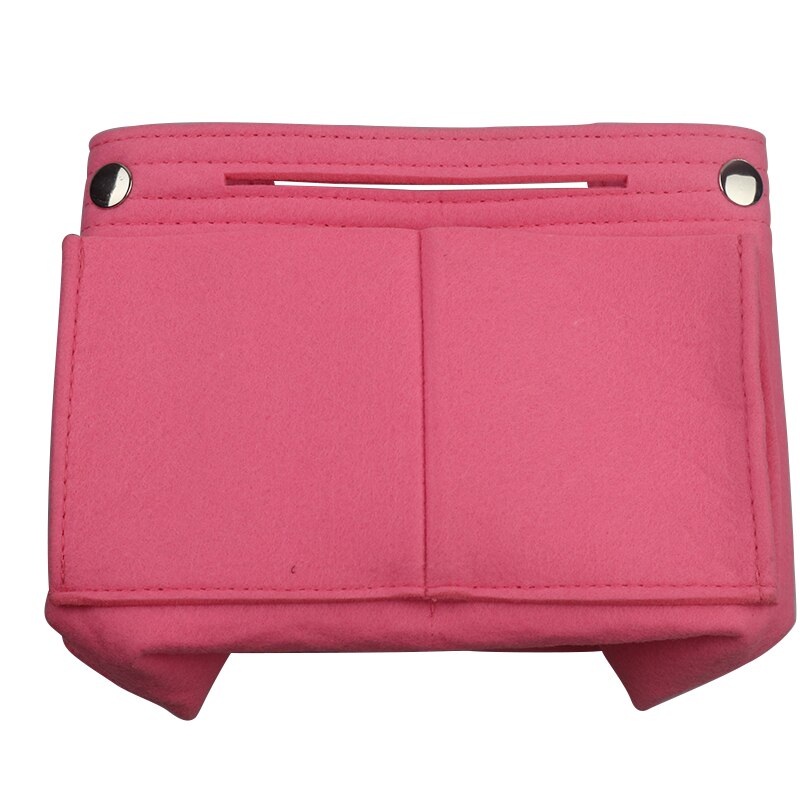 1PC Felt Fabric Cosmetic Bag Travel Multifunction Handbag Cosmetic Organizer Purse Insert Bag Felt Fabric Storage Pouch Case: Pink