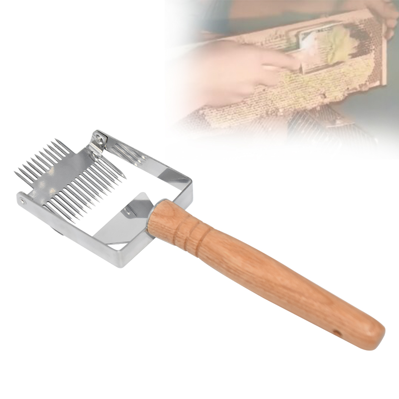 Beekeeping Tools Uncapping Scraper Honey cutter Honeycomb Scraper Wooden Handle Uncapping Fork Shovel beehive knife Equipment