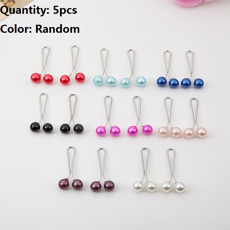 5 stücke Perle Clip Schal Stift Kopftuch Schal Schal Zubehör Dame Muslim Schal Clips Neue Moslemisches Hijab Schal Stift: Ramdom-F