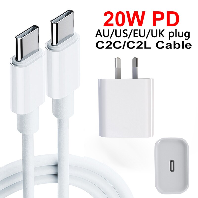 20W USB Type C Charger For iPhone 12 Pro Max/Mini Quick Charge QC PD USBC EU plug USB-C Fast Charging Travel Wall Charger
