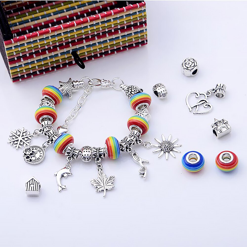 Girls Jewellery Making Kit DIY Handmade Rainbow Cartoon Bracelet For Children Jewellery Making Kit Charming