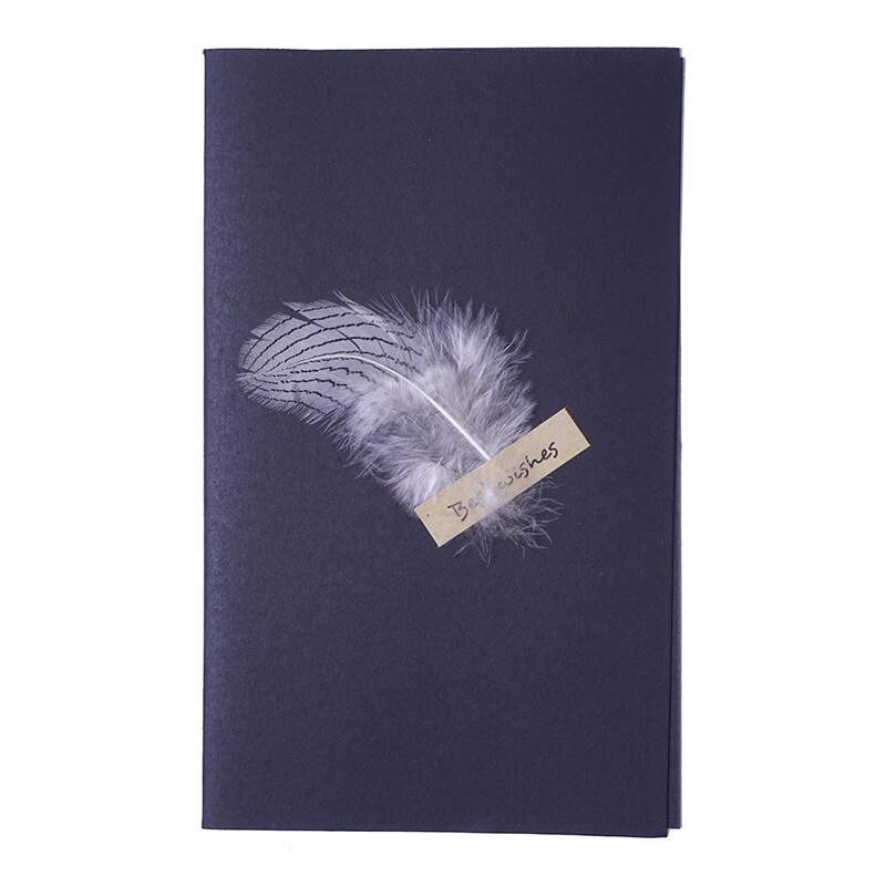 EZONE plume enveloppe + carte de voeux enveloppe noir affaires enveloppe haut de gamme Kraft papier enveloppe école fournitures de bureau: I