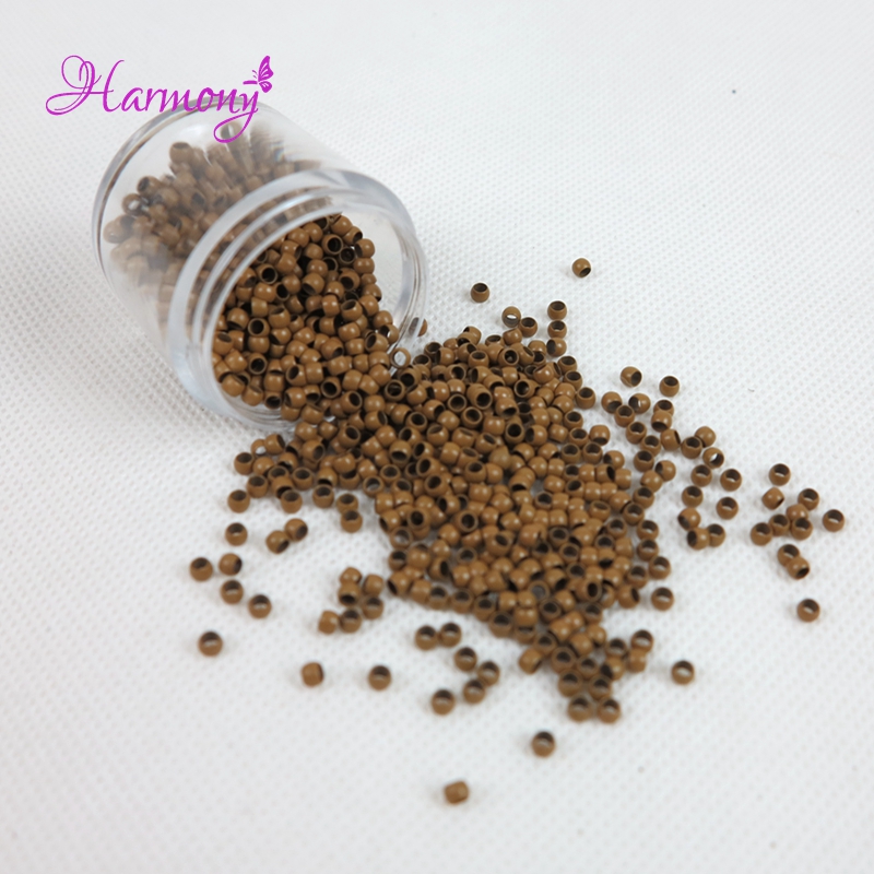 Cílios postiços cor loira 1000mm cobre nano, micro anel grânulos extensão de cabelo para nano anéis ferramentas para cabelo com 2.5 peças/jar