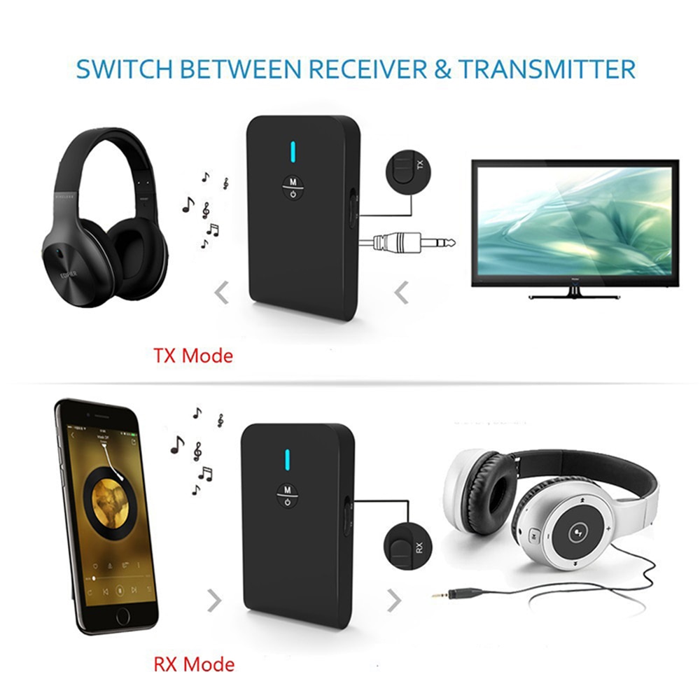 Portable Bluetooth 5.0 RCA Aux 3.5mm Stereo Audio Transmitter Receiver Wireless TV Music Adapter For PC Iphone Android