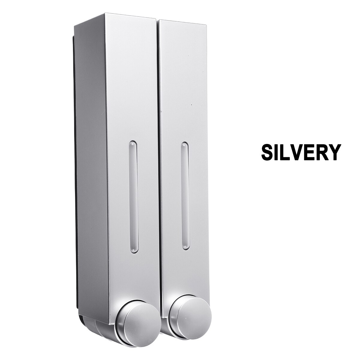 Wall Mounted Soap Dispenser Bathroom Liquid Soap Dispenser Washing Lotion Hand Shampoo Body Shower Cleaning: Silvery Double