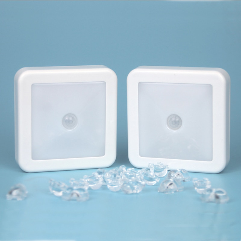 Lámpara LED de infrarrojos con Sensor de movimiento PIR, 6 luces Led de pared inalámbricas para el cuerpo, luz blanca cálida para el armario, alimentación de batería