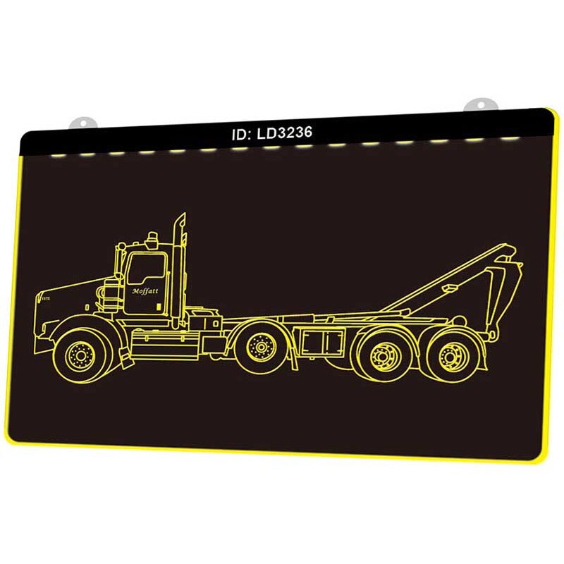 Ld3236 zware vrachtwagens 3d graveerbare led-lichtborden meerdere kleuren gratis verkoop