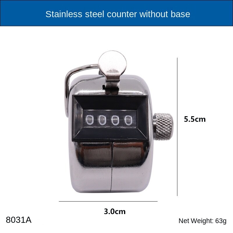 Mini Hand 0-9999 Counter 4 Digit Number Counters Manual Metal Counter Hand Held Decompression Counter: B